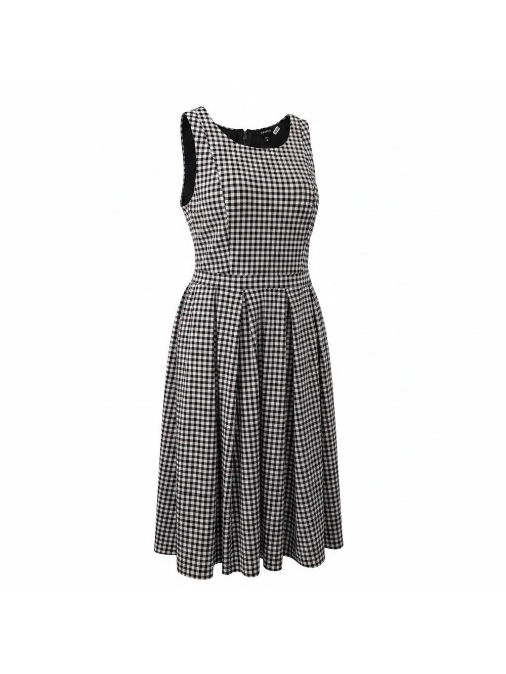 Torrid 16 plus black & white gingham mini scuba skater cottage beach dress